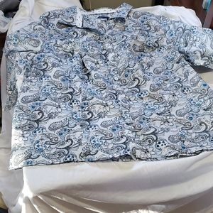 Button up plus size paisley shirt